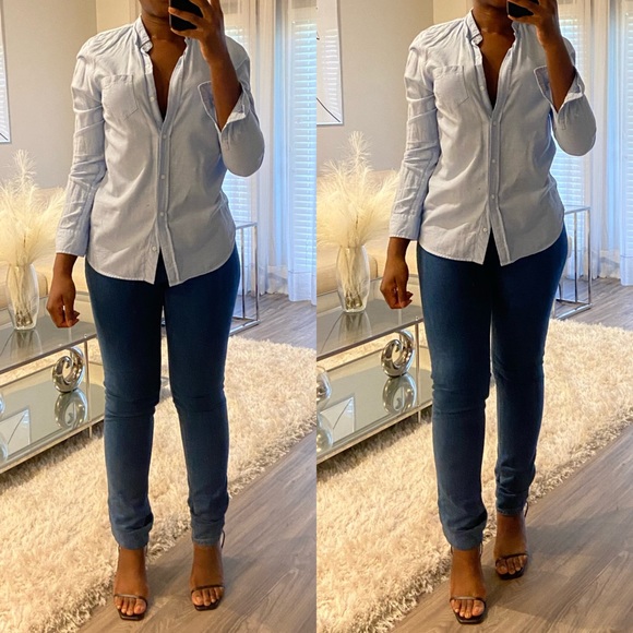 LAST CHANCE | River Island Slim Fit Oxford - Light Blue - Picture 3 of 4